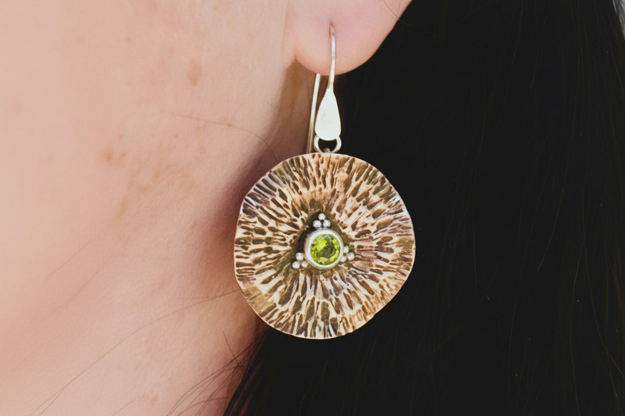Doubloon Earrings - Peridot