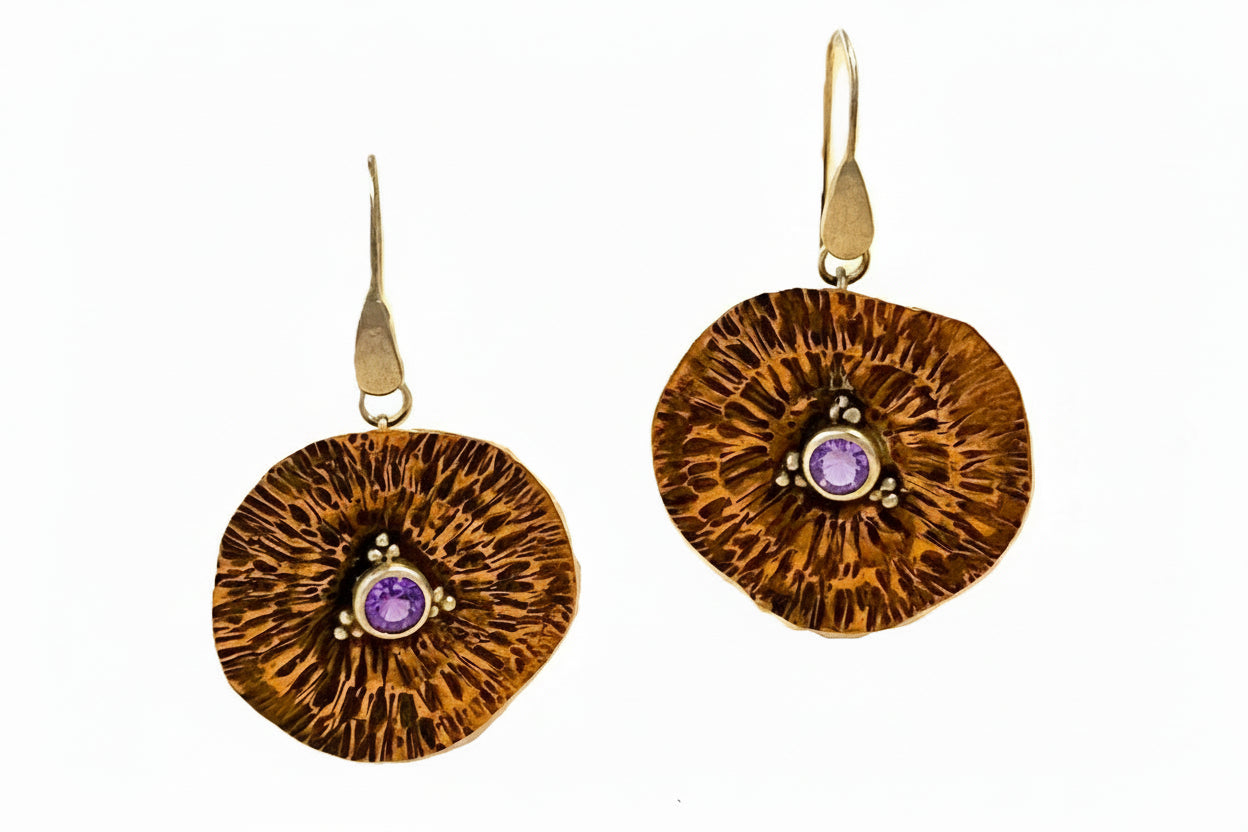 Doubloon Earrings - Amethyst