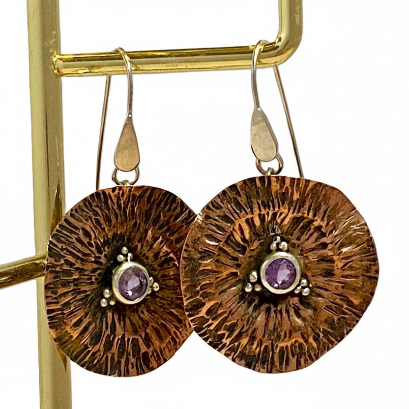 Doubloon Earrings - Amethyst