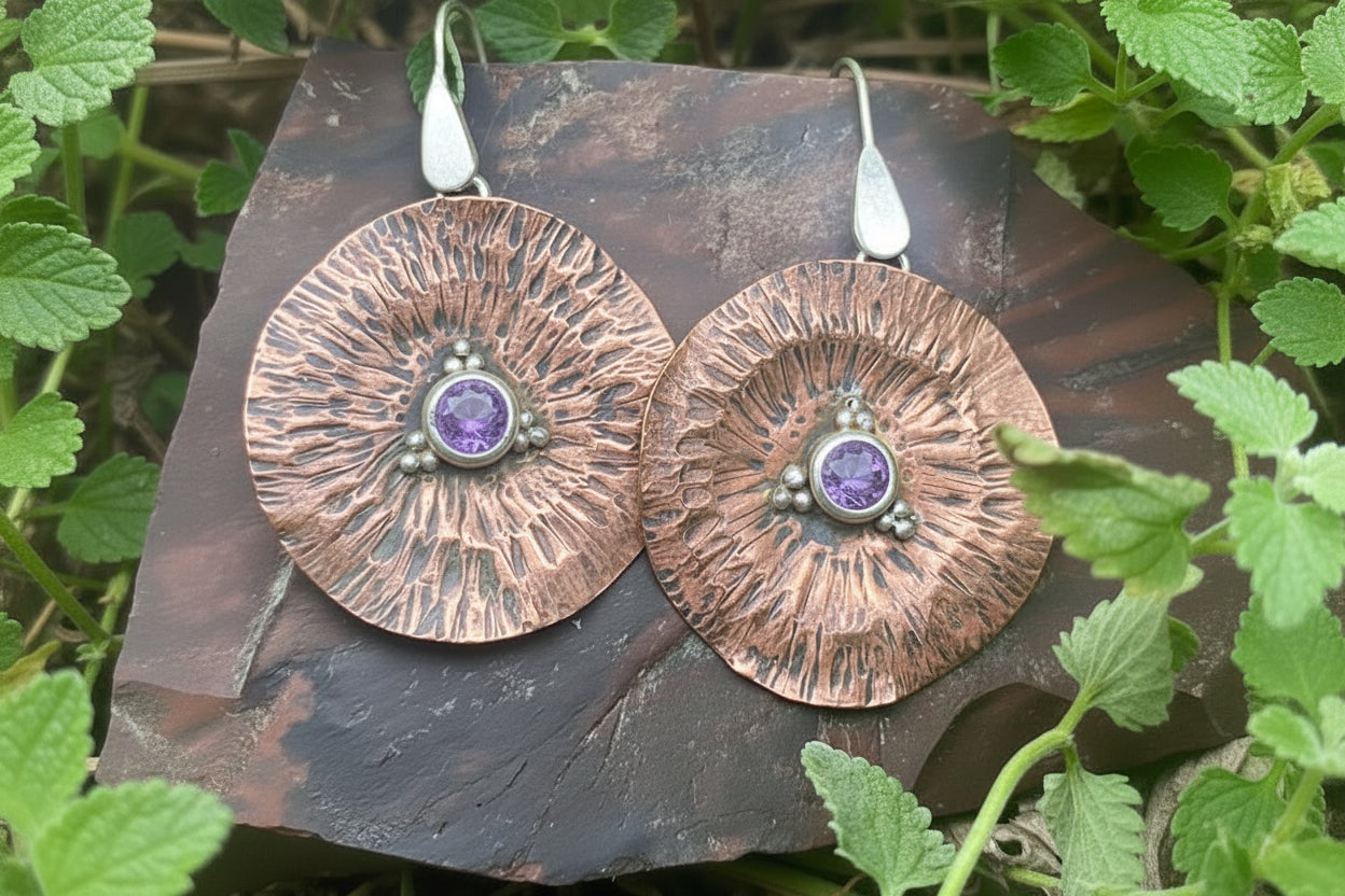 Doubloon Earrings - Amethyst