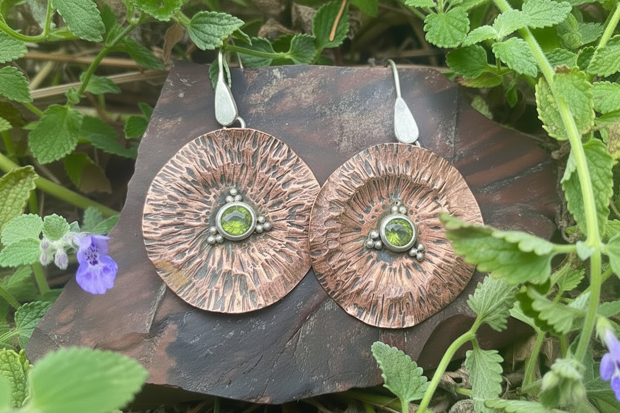 Doubloon Earrings - Peridot