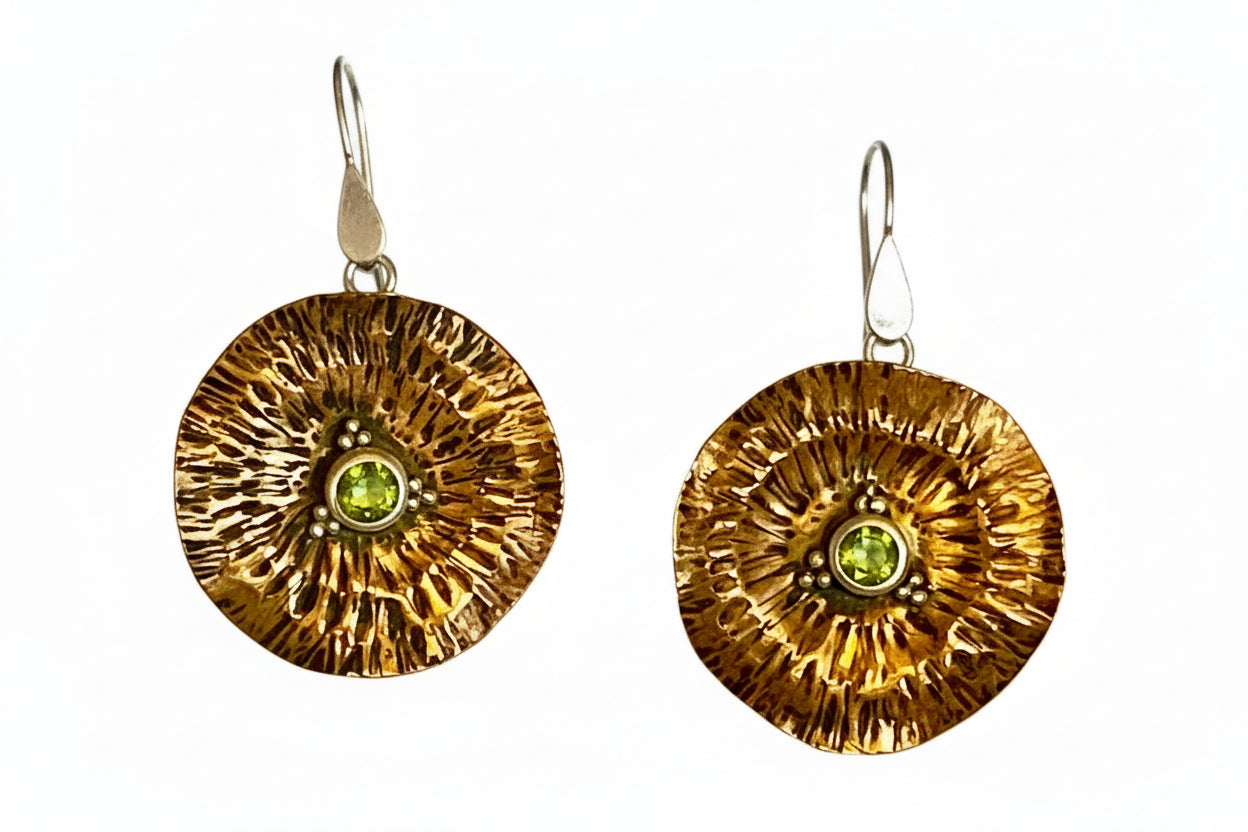 Doubloon Earrings - Peridot