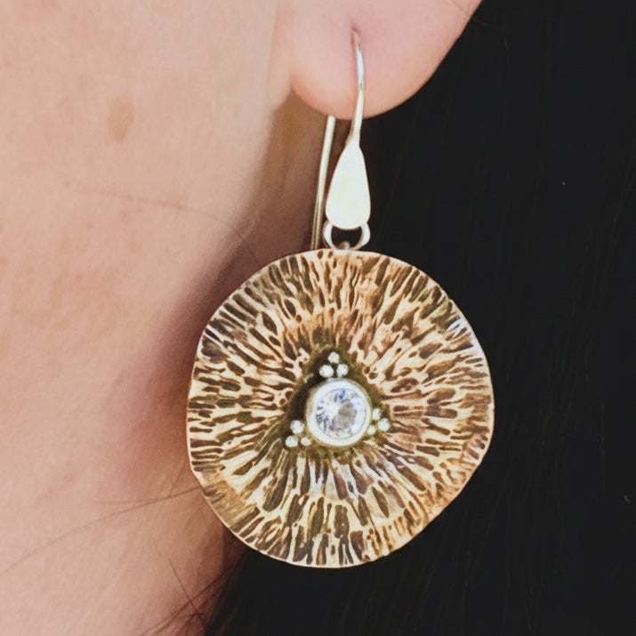 Doubloon Earrings - Topaz
