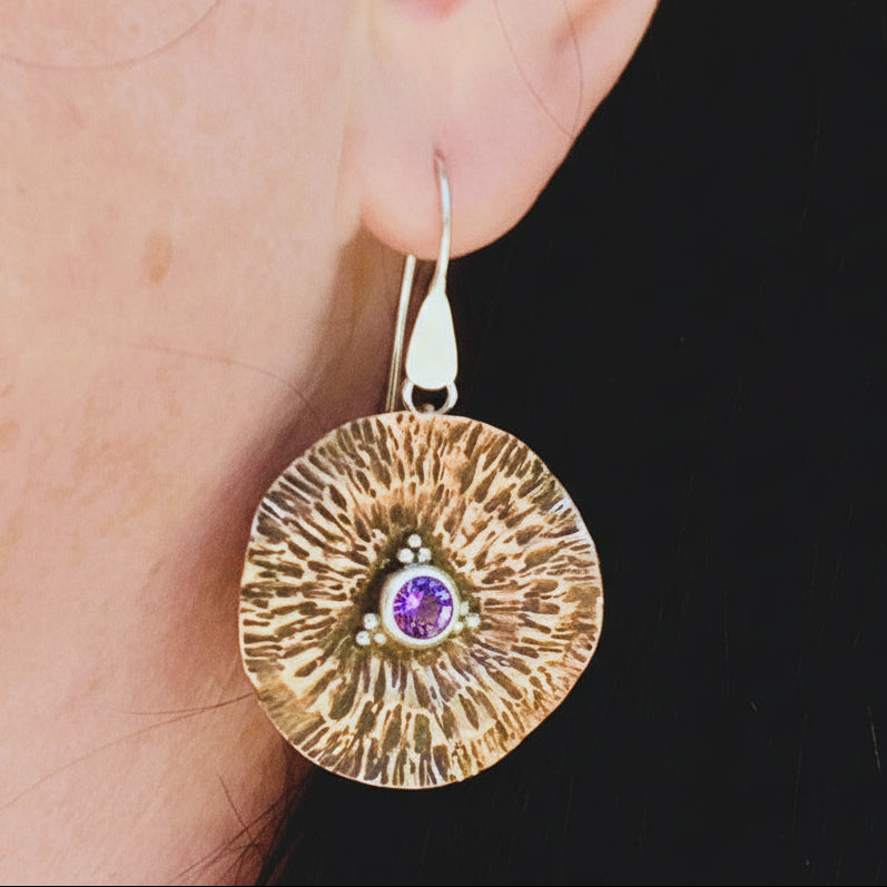 Doubloon Earrings - Amethyst